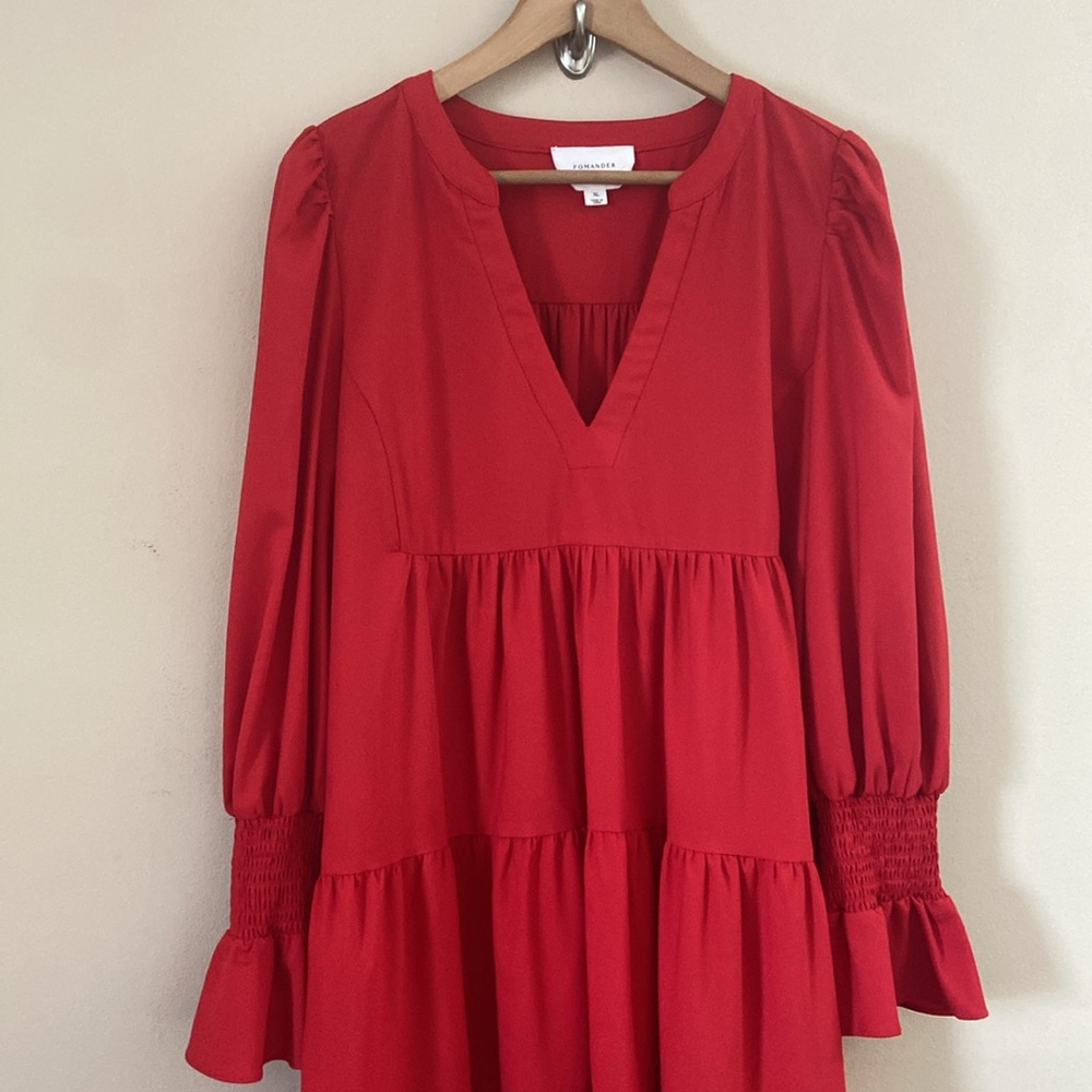 Pomander Place Red Tiered V-Neck Dress - Picture 7 of 12